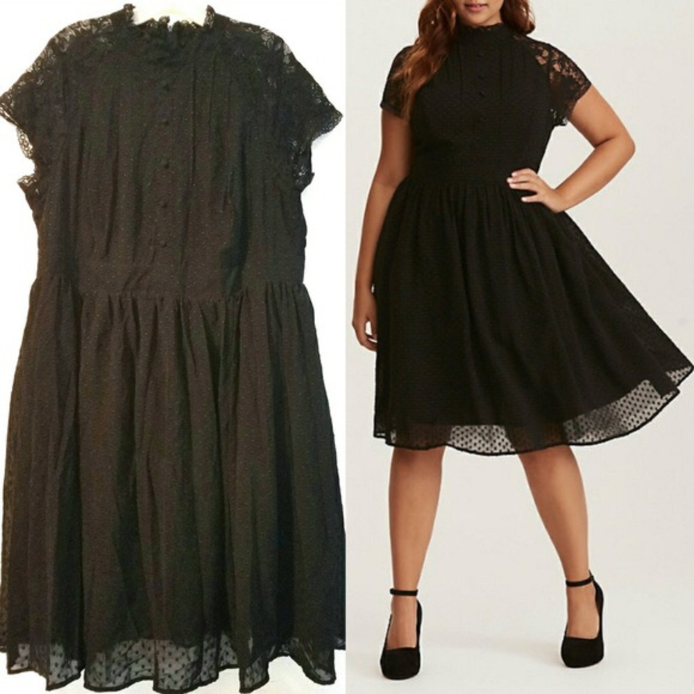 Black lace detail torrid dress